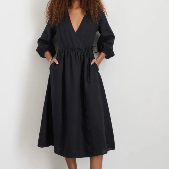 Alex Mill Lauren Wrap Dress in Linen, Size S, NWT - Picture 6 of 7
